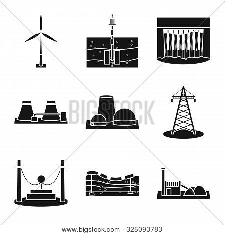 Vector Illustration Of Technology And Bio Sign. Collection Of Technology And Alternative Stock Symbo