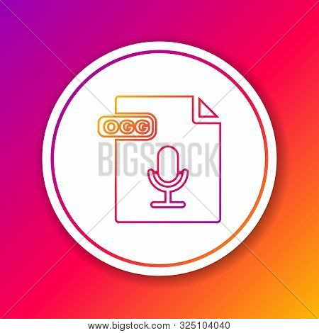 Color Line Ogg File Document. Download Ogg Button Icon Isolated On Color Background. Ogg File Symbol