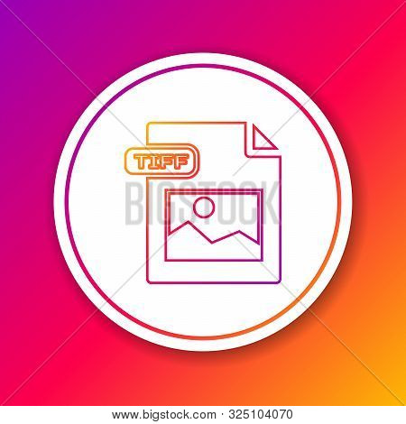 Color Line Tiff File Document. Download Tiff Button Icon Isolated On Color Background. Tiff File Sym