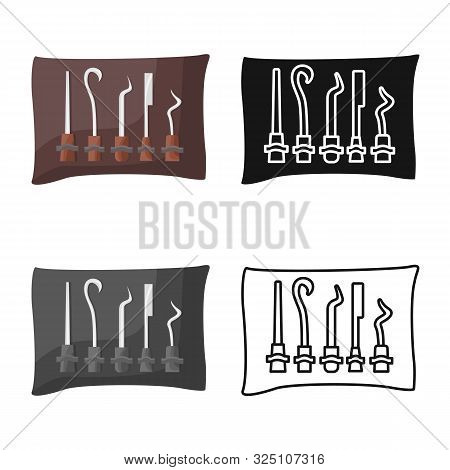 Vector Design Of Thief And Tools Sign. Set Of Thief And Burglar Vector Icon For Stock.