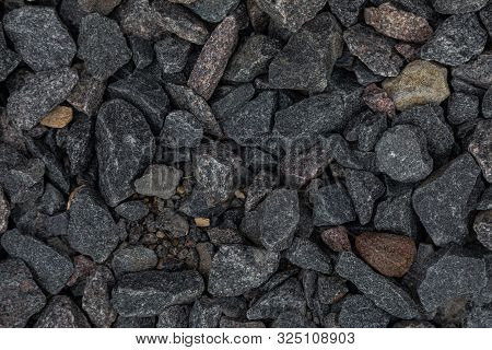 Elevated View Of Grey Gravel In City Yard