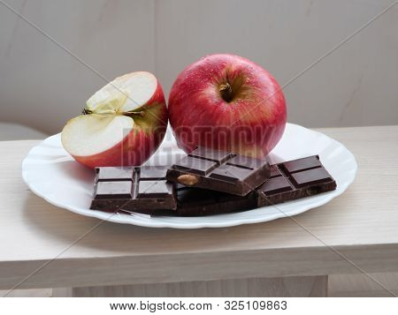 The Right Combination Of Products - Apples And Chocolate. As An Example Of A Pit Beneficial Effect-f