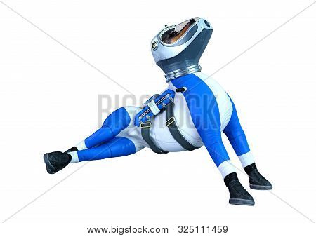 3D Rendering Astronaut Dog On White