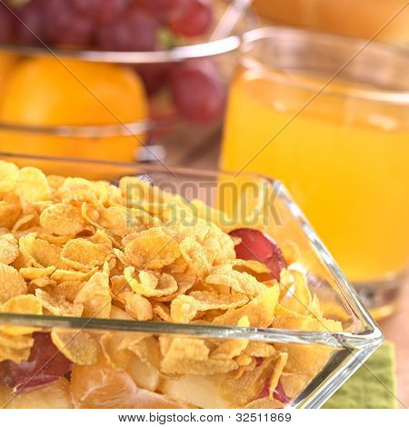 Flocos de milho com frutos
