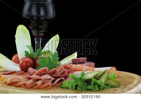 蔬菜肉类熟食板