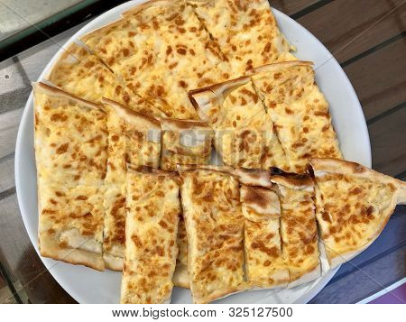 Turkish Pide With Melted Cheese Kashar.