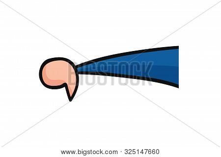 Man Giving Thumbs Down. Hand Drawn. Black Outlines And Colored.
