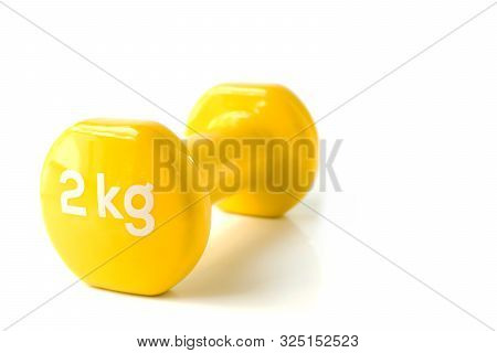 The Dumbbell Weights Isolate On White Background