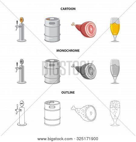 Vector Design Of Pub And Bar Sign. Collection Of Pub And Interior Vector Icon For Stock.