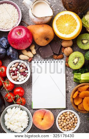 Products With Low Glycemic Index. Healthy Food Concept