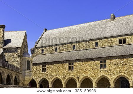 Vitre, Brittany, France - June 1: Chateau De Vitre - Medieval Castle In The Town Of Vitré On June 1,