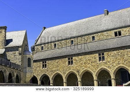 Vitre, Brittany, France - June 1: Chateau De Vitre - Medieval Castle In The Town Of Vitré On June 1,