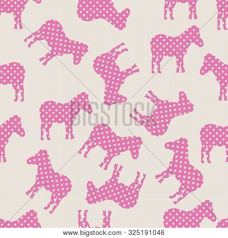 Vector Seamless Pink Zebra Pattern Background Print