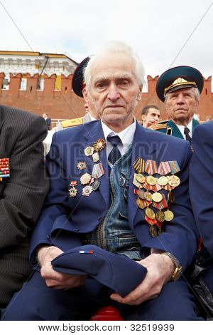 Mosca - 9 maggio: veterano di guerra mondiale Irakly Georgievich sulla celebrazione del giorno della vittoria sulla piazza rossa, Ma