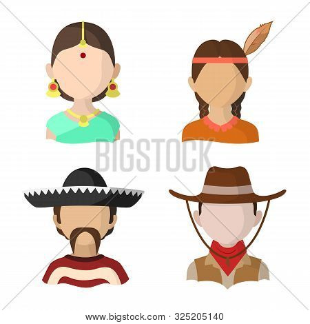 Vector Illustration Of Nation And Race Logo. Set Of Nation And User Stock Vector Illustration.