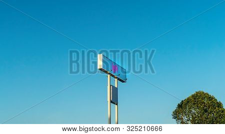 San Francisco- May 1st 2019: The Lyft Sign Stands In Front Of Their Hub In San Francisco, Ca