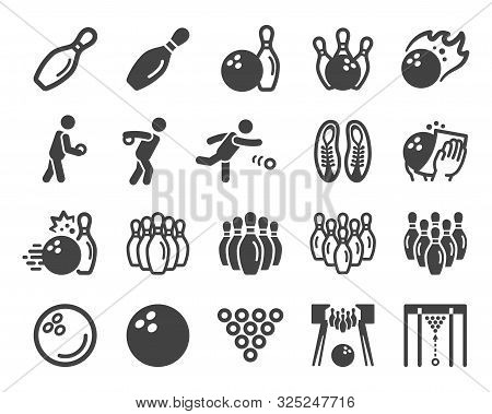 Bowling Sport And Recreation Icon Set,vector And Illustration