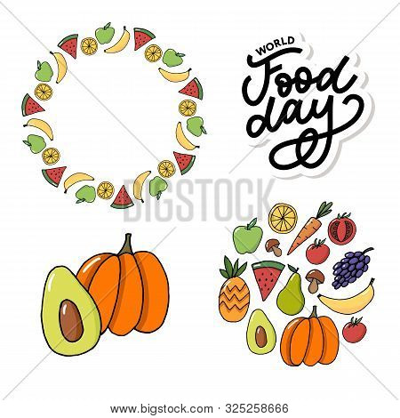 World Food Day Vector Illustration. Suitable For Greeting Card, Poster And Banner.