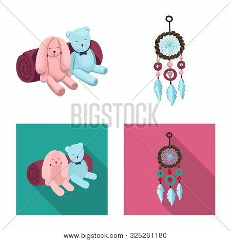 Vector Illustration Of Dreams And Night Symbol. Set Of Dreams And Bedroom Stock Symbol For Web.