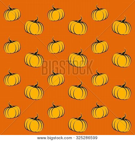 Vector Pattern For Halloween. Pumpkin. Vector Illustration.