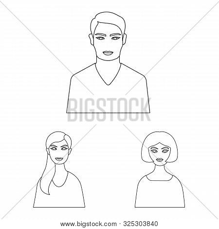 Vector Illustration Of Character And Avatar Icon. Set Of Character And Person Vector Icon For Stock.