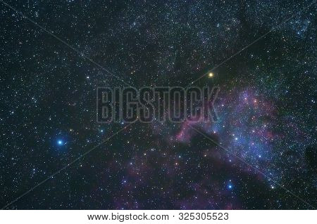 The North America Nebula In Cygnus Constellation, Brightest Star Deneb