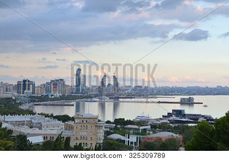 1 October 2019.baku.azerbaycan.the Capital Of Modern Azerbaijan, Located On The Shores Of The Caspia