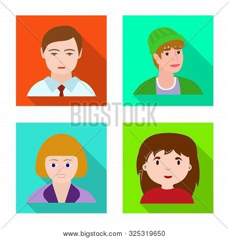 Vector Design Of Avatar And Person Icon. Set Of Avatar And Profession Stock Symbol For Web.