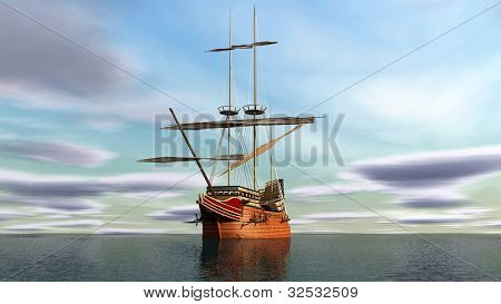 navio no Oceano