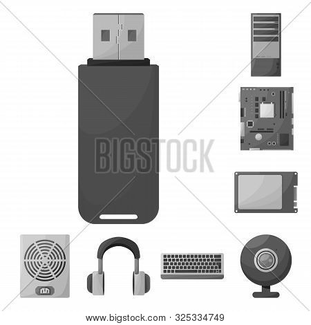 Isolated Object Of Desktop And Technology Icon. Collection Of Desktop And Device Stock Vector Illust