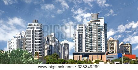 Holon - Israeli Desert City. Building Yard Of Housing Construction Of Houses In A New Area Of The Ci