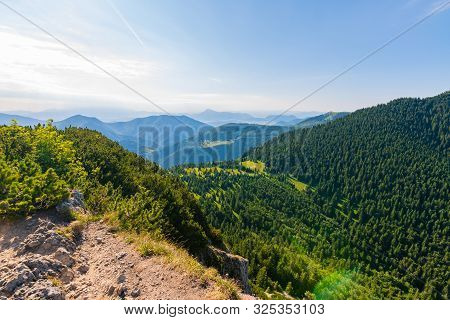 Slovakia National Parkland Mala Fatra - View From Maly Rozsutec Mountain To Nearby Hills And Valleys