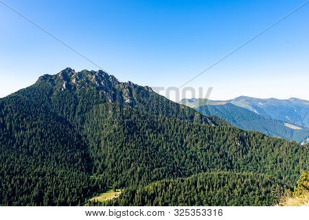 Slovakia National Parkland Mala Fatra - View From Maly Rozsutec Mountain To Nearby Hills And Valleys