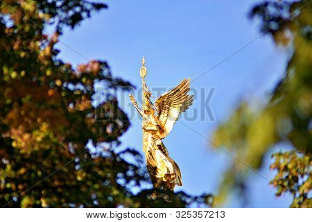 Berlin, Germany - Wednesday, October 2, 2019. The Victory Column Is A Monument In Berlin, Germany. D