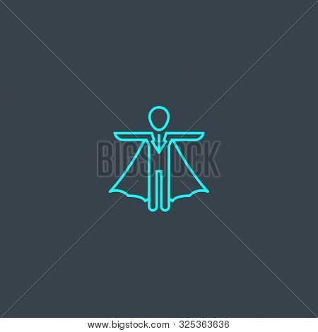 Reliance Concept Blue Line Icon. Simple Thin Element On Dark Background. Reliance Concept Outline Sy