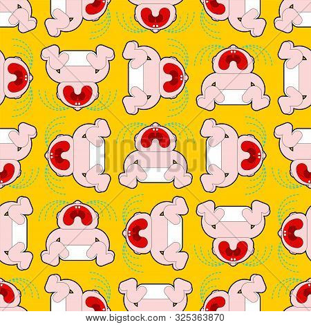 Crying Baby Pattern Seamless. Little Child Cry Background. Vector Texture