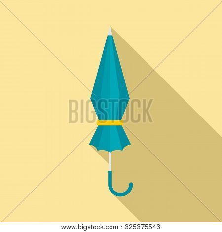 Closed Umbrella Icon. Flat Illustration Of Closed Umbrella Vector Icon For Web Design