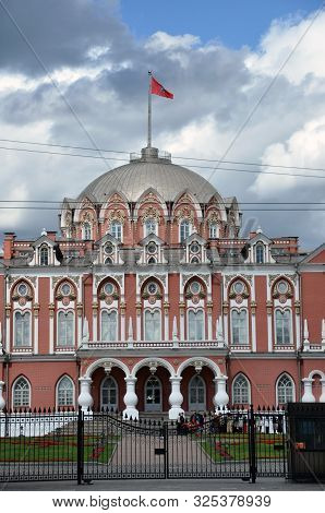 Petrovsky Travelling Palace, Neoghotic Red Bricked Architecture With Ogival Windows, Dome.