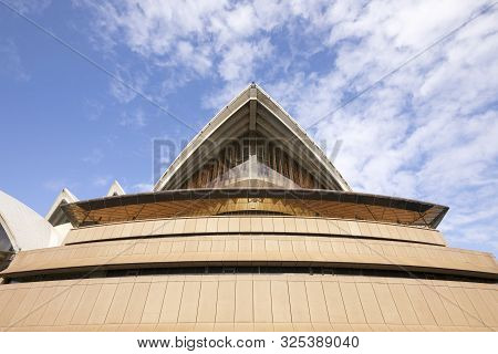 Sydney, Australia - June 03, 2018: Close Up View Of The Iconic Sydney Opera House.  It Is One Of The