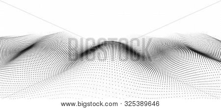 Abstract Frame Landscape. Vector Perspective Grid. 3D Mesh