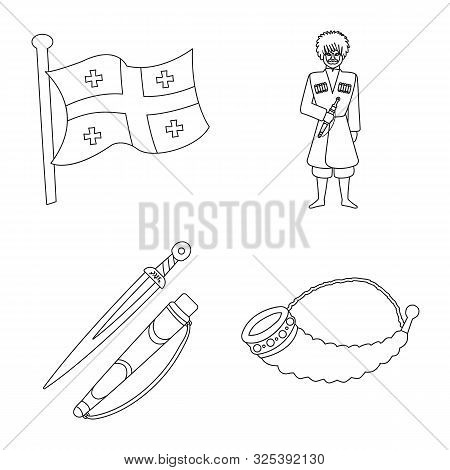 Vector Design Of Traditions And National Icon. Set Of Traditions And Sightseeing Stock Symbol For We