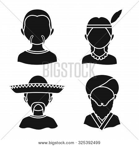 Vector Illustration Of Person And Culture Sign. Set Of Person And Race Vector Icon For Stock.