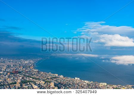 View From Mt. Hakodate Observation Deck In Sunny Day, The Expansive Vista During Daytime Is Spectacu