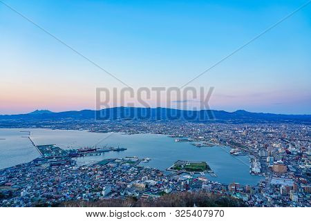 Night View From Mt. Hakodate Observation Deck, The Expansive Vista Light Up In Evening Is Spectacula