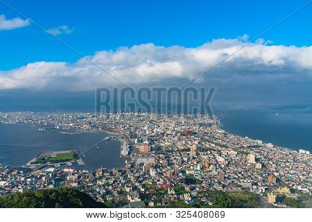 View From Mt. Hakodate Observation Deck In Sunny Day, The Expansive Vista During Daytime Is Spectacu