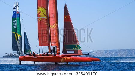 Marseille, France - September 20 21 & 22, 2019: Team China & Australia, During Sailgp Final World Se