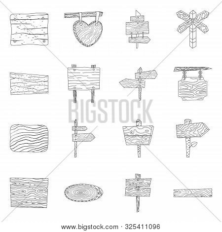 Vector Illustration Of Hardwood And Material Symbol. Collection Of Hardwood And Wood Vector Icon For