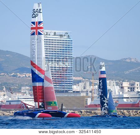 Marseille, France - September 20 21 & 22, 2019: Teams Great Britain & Usa, During Sailgp Final World
