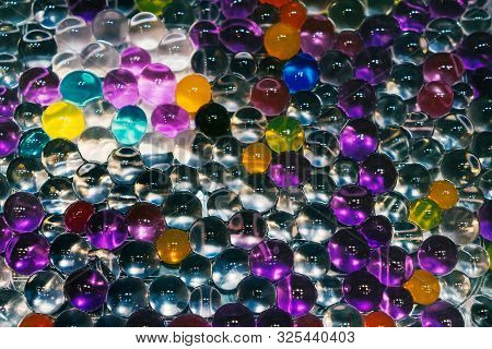 Abstract Texture, Color Balls Of Hydrogel For The Background. Hydrogel Beads.