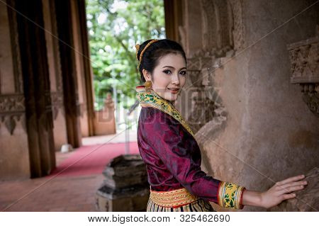 Women Model From Thailand In Lao Dress
